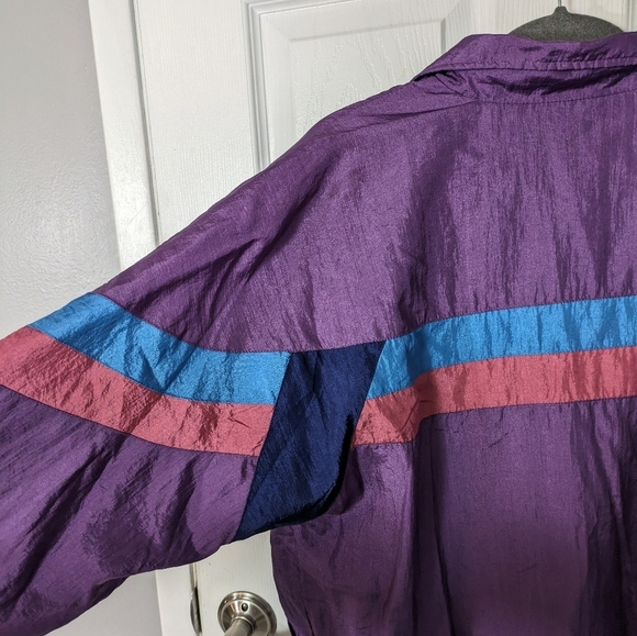 Vintage‎ 80s U.S.A. Olympic Zip-Up Track Jacket Purple Windbreaker Size Large - Picture 4 of 10